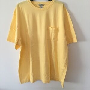 LL Bean Mens XXL Short Sleeve Yellow Pocket T-shirt